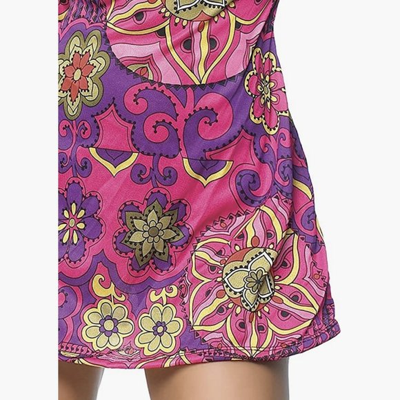 Leg Avenue - Hippy/Hippie 2 Piece Retro Print Bell Sleeves Go Go Costume - Picture 3 of 7